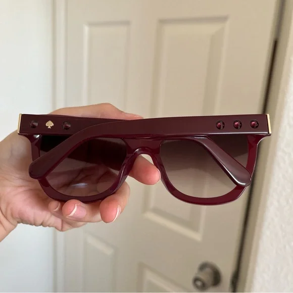 Kate Spade Burgundy Cat Eye Sunglasses - Picture 2 of 8